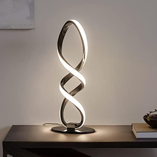 Adebime moderna stolna lampa, Bezstepena LED spiralna lampa sa mogućnošću zatamnjivanja Crna jedinstvena