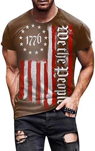 Ruiruilico Patriotske majice za muškarce Amerika zastava 2023 Ljetne kratke rukave Košulje Labavi