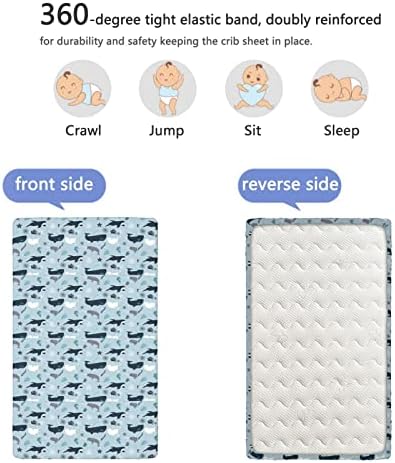 Pod morskim tematskim listom kreveta, standardni madrac sa krevetom ultra ultra mekani materijal-beba za dječake, 28 x52, tamnoplava beba plava siva