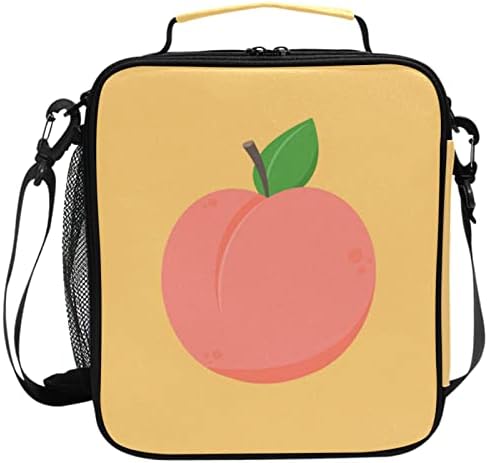 ZZXXB Pink Peach Print izolovana torba za ručak kutija termo hladnjača za višekratnu upotrebu Tote Vanjska putna torba za piknik sa naramenicom za studente odrasle