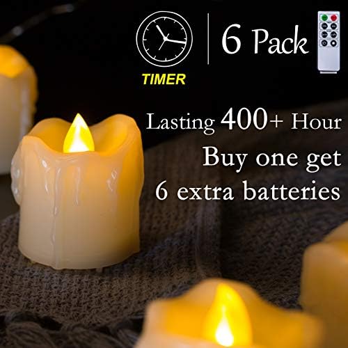 Homemory 400+ sati 6 pakovanje flameless LED Votive svijeće sa tajmerom, baterijom i daljinskim