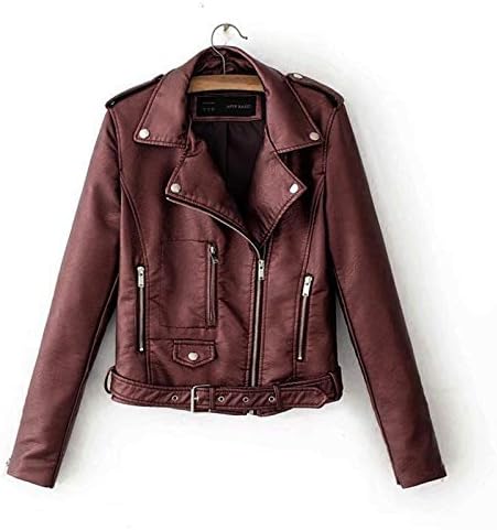 Kožna jakna Žene obrezane motociklističke jakne Zip up motorni biciklistički jakni kaput veganski pleaka moda