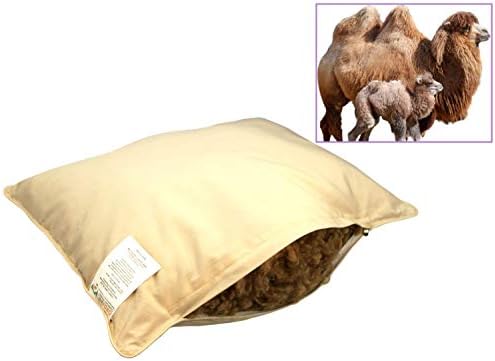 Organic Comfort Market jastuk za krevetić od kamilje vune, jastuk za bebe, Putni jastuk, 18X14