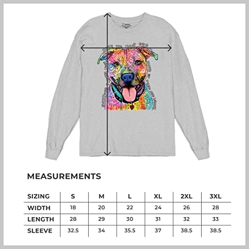 Dean Russo Pets Art Pit Bull Duge Rukave T-Shirt Svi Imaju Najbolji Psi