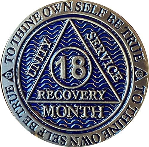 18 mjesec AA medaljon Antikna Bronza prašnjava plava boja trezvenost čip