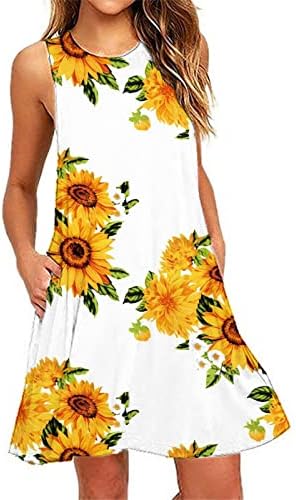 Ženska ljetna haljina za plažu 2023. cvjetna majica suvremeni džepovi Boho tenk haljina