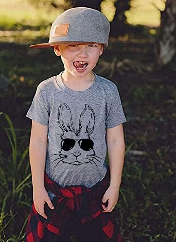 Usched Bunny Sunčane košulje Majica Toddler Boys Curld Happy Easter Majica Kids Slatki zečji zečji Grafički