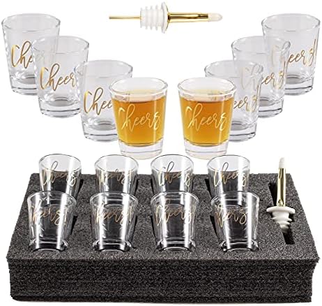 BYCNZB 2ounce Heavy Base Shot Glass Set za viski, tekilu, votku, koktel Shot Glass 8-Pack