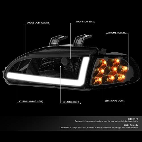 Dimljeno kućište LED DRL+ugaona prednja svjetla + Maglenke kompatibilne sa 92-95 Honda Civic 2/3