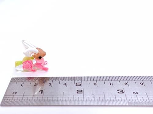 Sansustvai Rabbit Tiny Micro Figurine Ručno puhalo Umjetno umjetno tijelo Kolekcionarski poklon Početna Décor