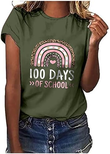 Teen Girls bluza jesen ljetni trendi kratkih rukava Crewneck Pamučna cvjetna grafička majica za blube za žene 13