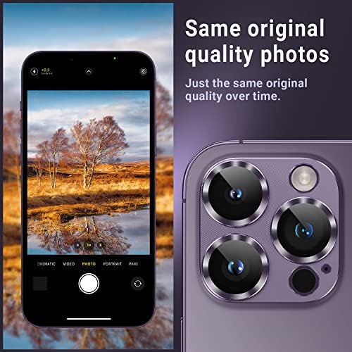 Korecase [2 paket] Zaštitnik objektiva za fotoaparat za iPhone 14 Pro Max & iPhone 14 Pro Metalni kamera s kamere kamere, jaka adhezija, 9h tvrdoće za stražnju stražnju kameru Objektiv za stražnju kameru