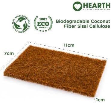 Camth Eco Working Pad - 12 pakovanja kokosovim vlaknima za čišćenje kokosovih vlakana za kuhinjske vozne posude, posude, posuđe i roštilj za roštilj - teška čišćenja biorazgradive multi-površinske prirodne vlakne
