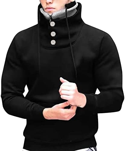 ZDDO MENS zimska modna turtlenack gumba za pulover Multi sloj visoki ovratnik dres dukserice atletski