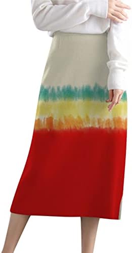 Baletne suknje za žene zimske ženske elastične struke Split bedrine rebra pletene duge dodatne duge suknje za