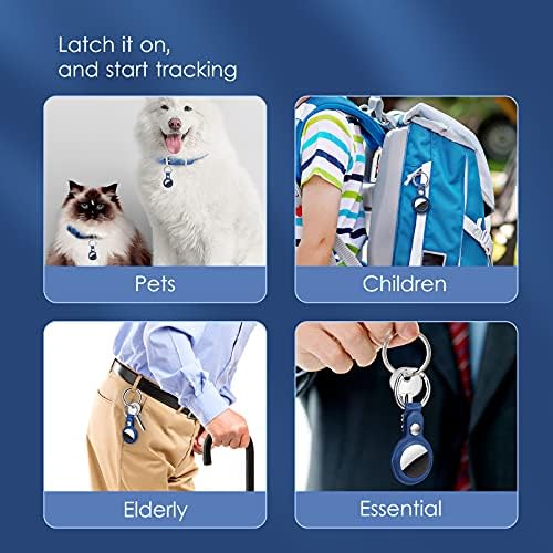 OLiTEC Case sa ključem kompatibilan sa Airtag 2021, sintetičkim kožnim držačem poklopca s prstenom za ključeve za ruksak, automobil, kućni ljubimci, ogrlice za pse