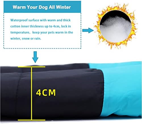 Doggiekit Dog zimski kaput-vjetrootporni ugodni psi jakna topli prsluk za hladno vrijeme, vodootporna mekana podstavljena odjeća za kućne ljubimce sa dvostrukom D-prstenom odjećem za štene male srednje velike pse