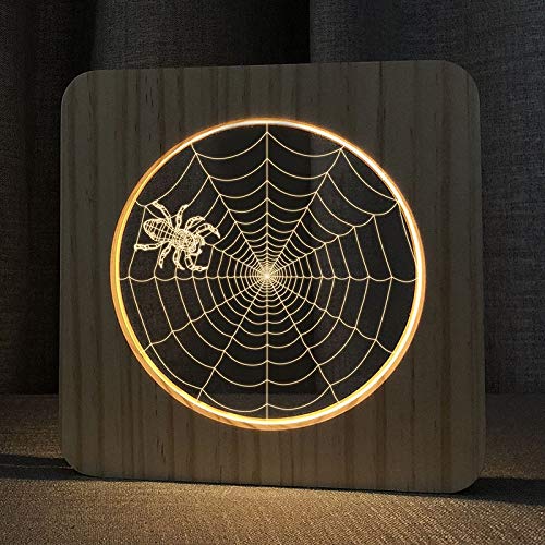 Xdg Halloween Accessories 3D drvena lampa LED noćno svjetlo dekoracija kućne sobe kreativne Stolne lampe