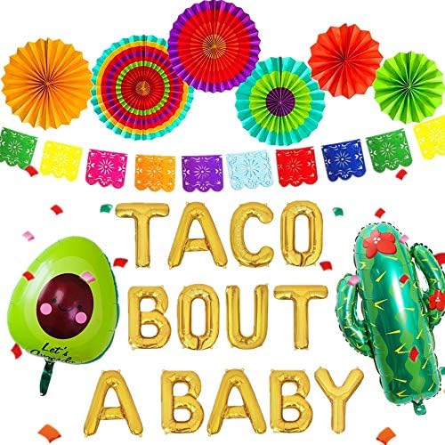 Jevenis set od 10 taco booons a Baby Balloons Taco BOUT A dekoracija beba Fiesta za bebe tuširanje baner kaktusa za bebe dekor za tuširanje