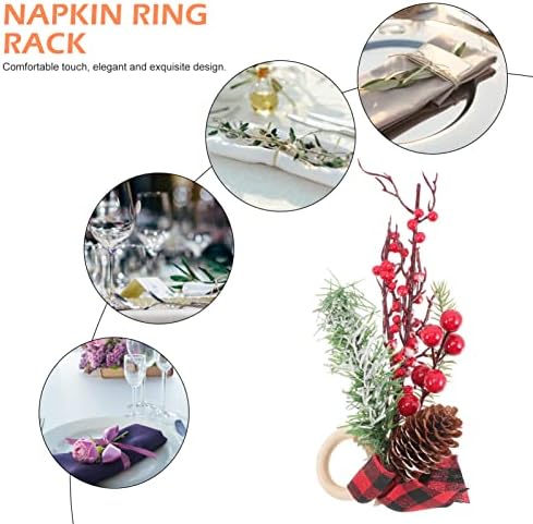 Gadpiparty Rotory Decorne prstenovi za ručice bobičasto stolni nosači salvetir dekor božićni borov konus