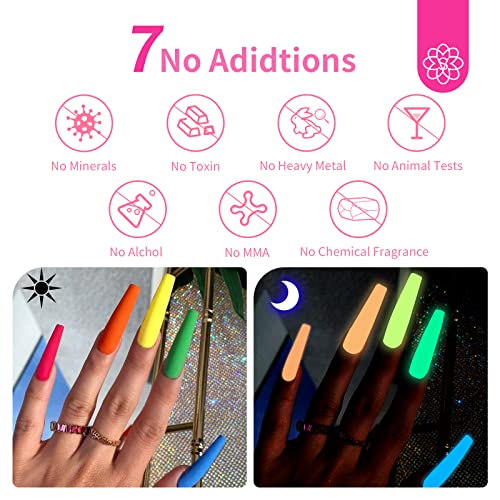 Saviland akrilni puder-Glow in The Dark Acrylic Powder 10 boja akrilni puder za nokte za ekstenziju noktiju, komplet za akrilne nokte, rezbarenje noktiju, francuski nokti, poklon za žene, komplet za nokte