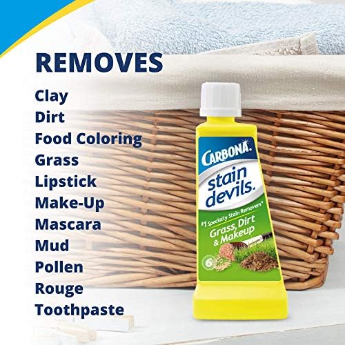 Carbona Stain Devils® #6 – trava, prljavština i šminka / profesionalno sredstvo za uklanjanje mrlja za pranje veša / sredstvo za čišćenje više tkanina / sigurno na koži i tkanine koje se mogu prati | 1.7 Fl oz | 3 pakovanja