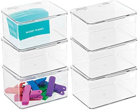 Mdesign Plastična kuhinjska ostava i kutija za čuvanje frižidera sa poklopcem na šarke za police ili ormare, sadrži
