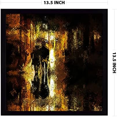 Ritwikas apstraktna zidna Umjetnost par hoda po kiši | slika s Ramom za uređenje doma i ureda | raznobojno digitalno slikarstvo / 13,5 inča x 13,5 inča