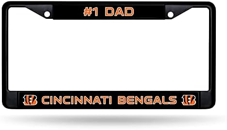 RICO Industries NFL Cincinnati Bengals 1 tata Crni kromirani okvir W 'umetnik na decenu 12 x 6 auto