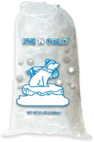 Ice N COLD 20 lb Ice kese sa zatvaračem na vezice/100ct | cs / 50 mic Debljina | Poratble skladište i čuvar