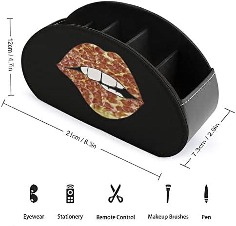 Pizza Lips TV držač za daljinsko upravljanje sa 5 pretinaca PU kožna kutija za organizatore Caddy