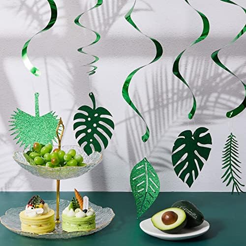 32 kom Hawaiian Luau Party Palm Leaves Swirl Dekoracije viseći plafon zelena dekoracija tropska zabava