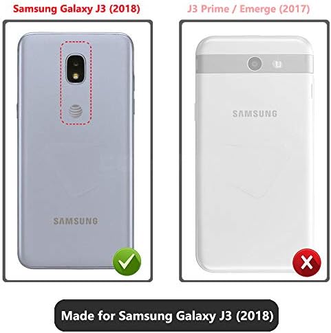 COVRWARE TRI serije Kompatibilan je sa Samsung Galaxy J3 2018 / J3 V 3rd / Express Prime 3 / postizanje / j3 zvjezdica / amp Prime 3 Teška trostruki slojevi oklopni poklopac ugrađenog zaslona, ​​crveni