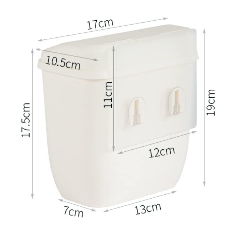Zukeeljt smeće može mini smeće može sa poklopcem zid montiranog otpada kanta bijela plastična kuhinja za prašinu viseći ashbin za kupatilo za toalet za toalet