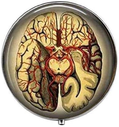 Anatomski Mozak-Naučna Art Photo Kutija Za Pilule - Charm Kutija Za Pilule - Staklena Kutija Za