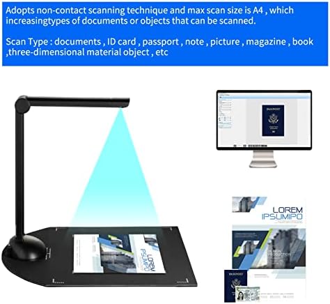 XIXIAN kamera za dokumente, skener kamere za knjige dokumenata 8 Mega-piksel HD visoke definicije A3 veličina skeniranja sa USB portom LED svjetlo OCR funkcija kompatibilna sa Windowsom za biblioteku u učionici