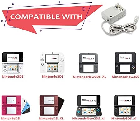 Xahpower 3DS Charger Bundle,punjač kompatibilan sa Nintendo novi 3DS, 3DS, novi 2DS, 2DS, DSi, 4 paket olovka za Nintendo Dsi
