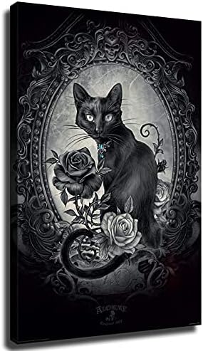 Prijateljski Alchemy Paracelsus crna mačka Gothic Goth soba dekor lobanje horor Witchy Witchcraft Wiccan dekoracije Cool zid dekor Art Print Poster