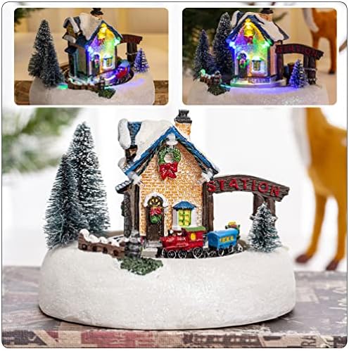 ABOOFAN osvijetljeni muzički Božić selo Božićna Muzička kuća Ornament Božićna uspomena ukras za božićnu jelku