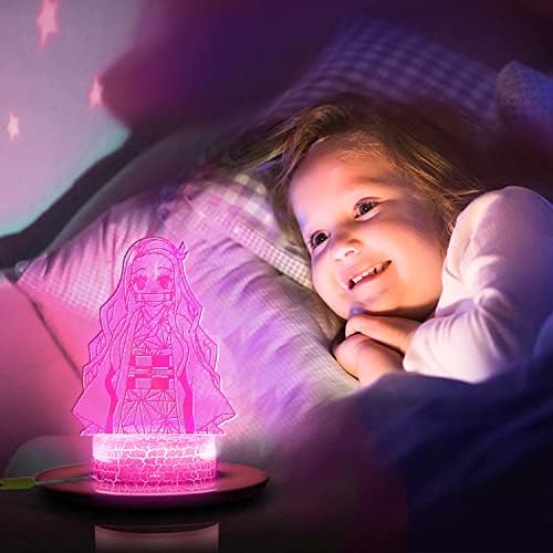 NESIMY 3d Demon Illusion noćno svjetlo za djecu, 3 obrazac & amp; 16 promjena boje dekor noćno svjetlo kao