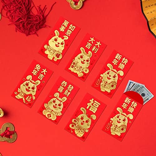 36 komada 2023 Nova Godina crvene koverte Kineski lunarni zec godina crvena koverta srećni novac crvene