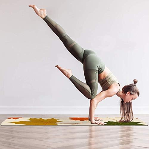 Unicey debela neklizajuća Vježba & amp; fitnes 1/4 prostirka za jogu sa jesenskim javorovim listovima Print za Yoga Pilates & amp; fitnes vježbe na podu