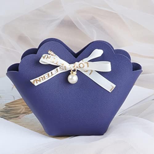 Zjhyxyh PU kožne poklone kutija sa lukom vjenčanim bojom i kutije za bombone za bombone za rođendanska zabava