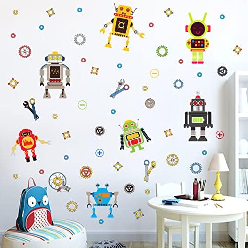 Oštre perive naljepnice Cartoon Robot zidne naljepnice za sobu dnevni boravak spavaća soba kreativne