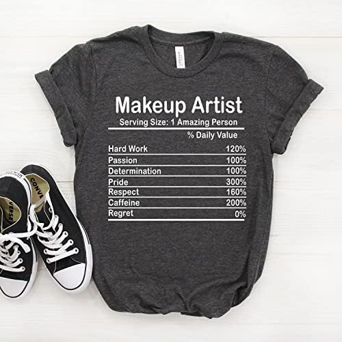 Makeup Artist Nutrition Facts Shirt Kozmetičarka Košulja Kozmetičar Poklon Estetičar Košulja