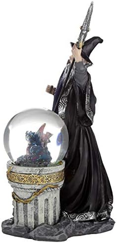 Duh pucača čarobnjaka - Ice Dragon Wizard Sning Globe - Fantasy Design - Dekoracija za kućne ljubimce - plastični snježni globusi za odrasle - sa pravom staklom - Snow Dome - Resin - prekrasne snježne globuse u Velikoj Britaniji