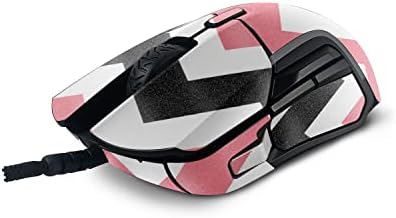 MightySkins sjajna svjetlucava koža kompatibilna sa SteelSeries Rival 5 mišem za igre-Crni ružičasti Ševron