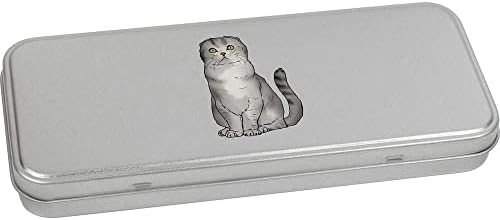 Azeeda' Scottish Fold Cat ' Metalna Kutija Za Dopisnice Sa Šarkama / Kutija Za Odlaganje