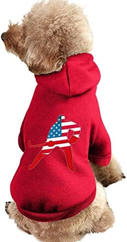 Američki hokejski igrač pasa jednodijelni košulja trendi kostim za pse sa poklopcem za kućne ljubimce