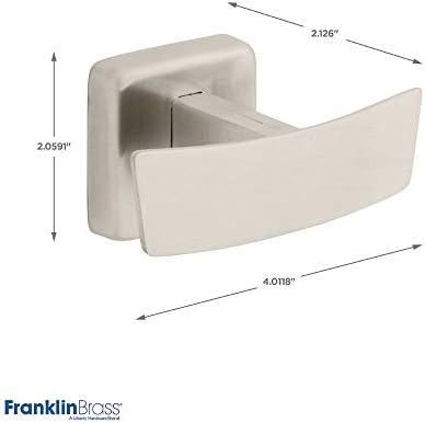 Franklin Brass Century Zidna Dvostruka Kuka Za Ogrtač: Nerđajući Čelik